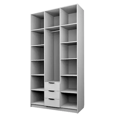 картинка Шкаф ЭКОН распашной 3-х дверный с 3-мя ящиками с 3-мя зеркалами от магазина КУПИ КУПЕ